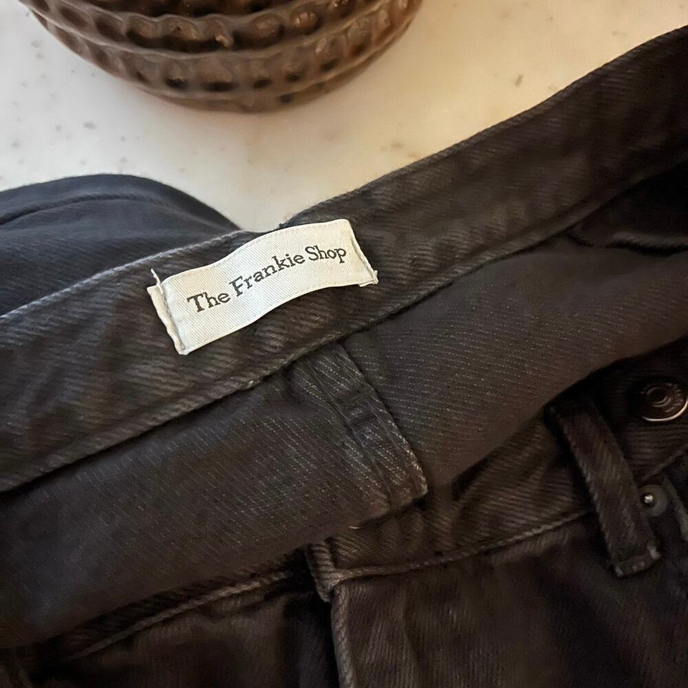 The Frankie Shop Hayla Wide Leg Baggy Jeans XL/XXL Adjustable Waist Cotton Gray - Picture 7 of 9